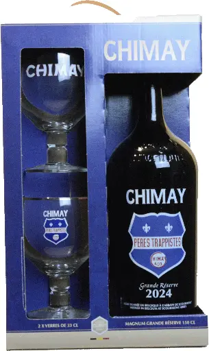 [91925] Chimay Bleu Grande Réserve Coffret + 2 verres